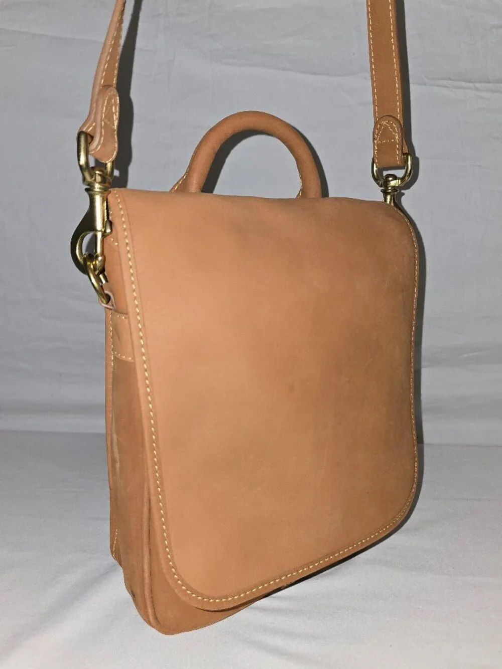 Vtg Mulholland Lariat Leather Convertible Top Handle Crossbody Messenger